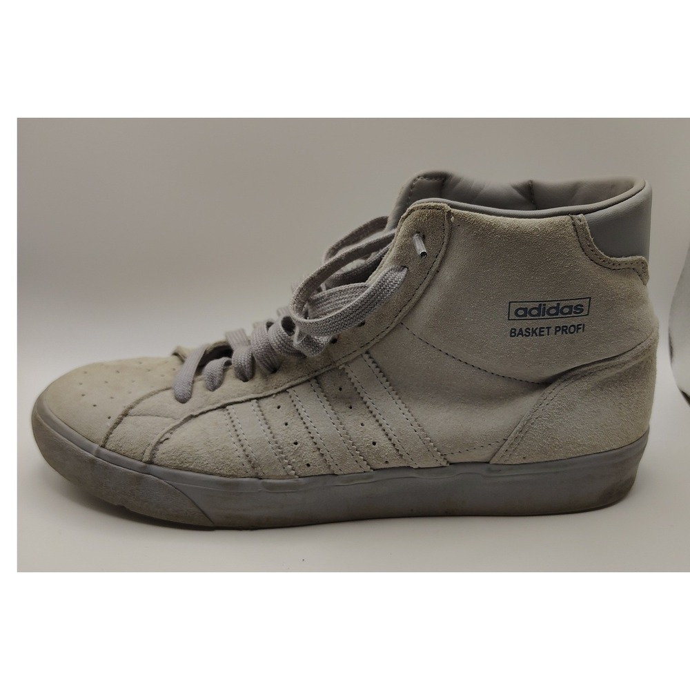 Adidas Basket Profi Mens Grey Suede High Top Sneakers FW4976 Size 10